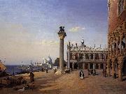 Jean Baptiste Camille  Corot Venise, La Piazetta oil painting artist